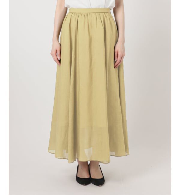 Spick and Span「《セットアップ可》ラミーブレンドギャザーフレアスカート」|スカート|