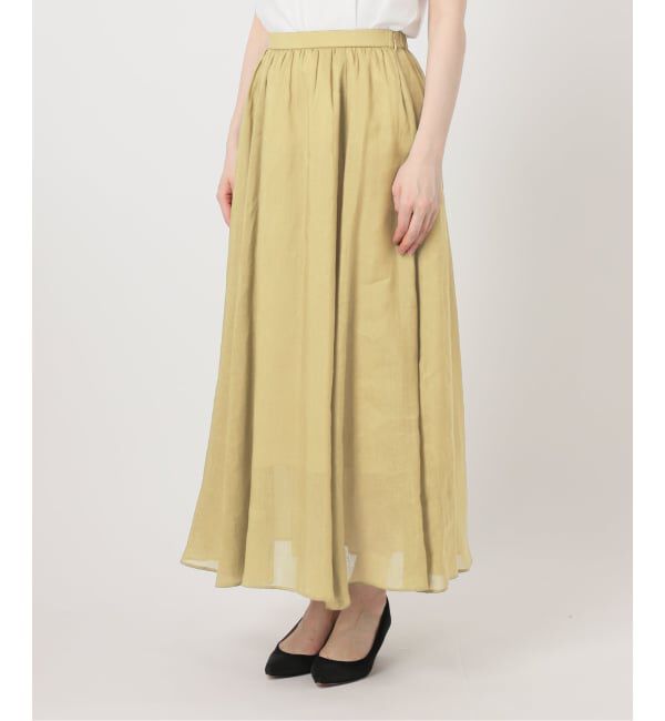 Spick and Span「《セットアップ可》ラミーブレンドギャザーフレアスカート」|スカート|