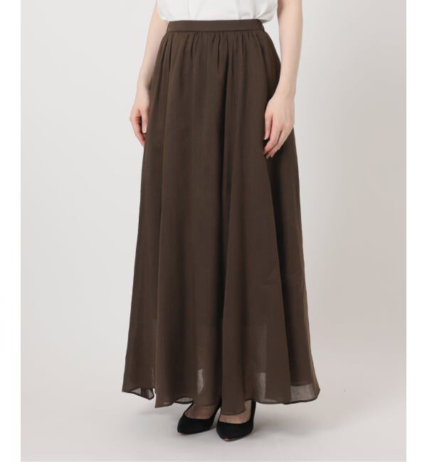 Spick and Span「《セットアップ可》ラミーブレンドギャザーフレアスカート」|スカート|