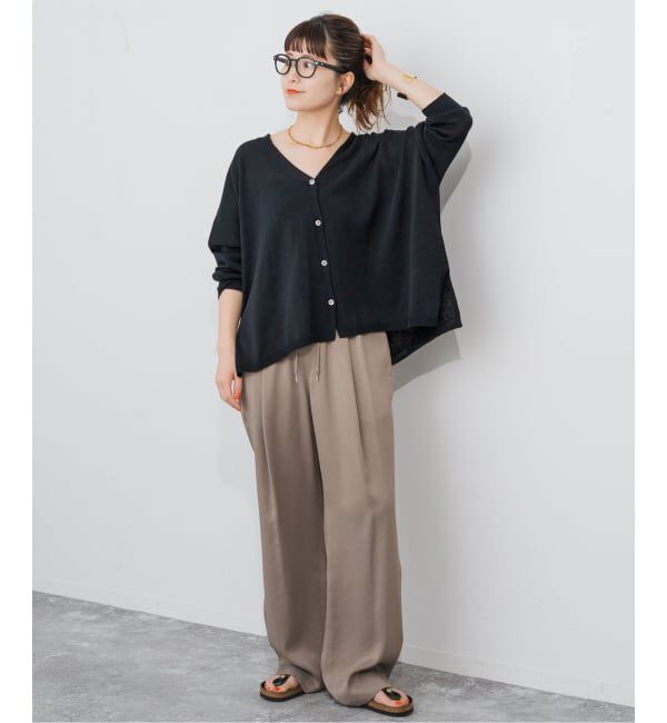 Spick and Span「《新色有り / 追加》コットンリネンギマオーバーサイズカーディガン」|カーディガン|