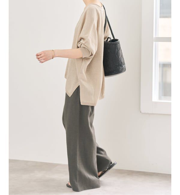 Spick and Span「《新色有り / 追加》コットンリネンギマオーバーサイズカーディガン」|カーディガン|