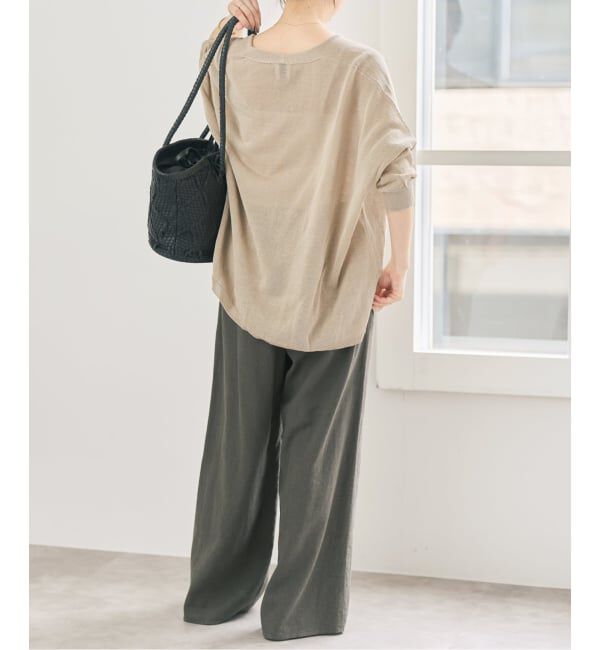 Spick and Span「《新色有り / 追加》コットンリネンギマオーバーサイズカーディガン」|カーディガン|