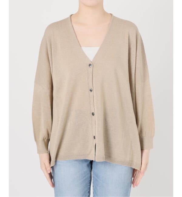 Spick and Span「《新色有り / 追加》コットンリネンギマオーバーサイズカーディガン」|カーディガン|