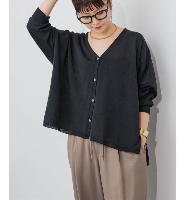 Spick and Span「《新色有り / 追加》コットンリネンギマオーバーサイズカーディガン」|カーディガン|