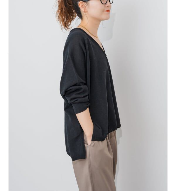 Spick and Span「《新色有り / 追加》コットンリネンギマオーバーサイズカーディガン」|カーディガン|