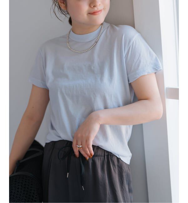 Spick and Span「《新色有り / 追加》ATON/エイトン FRESCA SINGLE JERSEY TIGHT FIT T-SH」|Tシャツ・カットソー|サックスブルー B