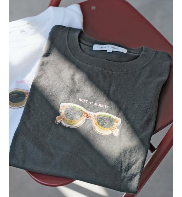 Spick and Span「《追加》ANGE IN DISGUISE/アンジ イン ディスガイズ ROSE et MOUSSE TEE」|Tシャツ・カットソー|ブラック A