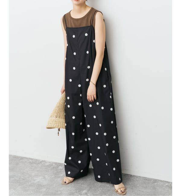 Spick and Span「ドットサロペット」|オールインワン|ブラック