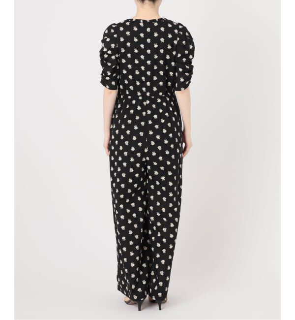 Spick and Span「《別注》ne Quittez pas / ヌキテパ  Cotton Dobby Stripe Flower Print Al*」|オールインワン|