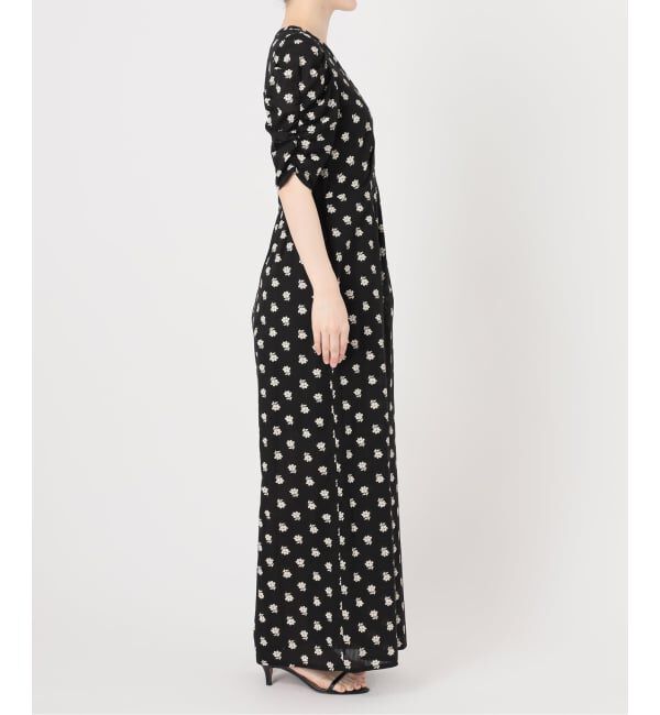 Spick and Span「《別注》ne Quittez pas / ヌキテパ  Cotton Dobby Stripe Flower Print Al*」|オールインワン|