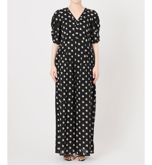 Spick and Span「《別注》ne Quittez pas / ヌキテパ  Cotton Dobby Stripe Flower Print Al*」|オールインワン|