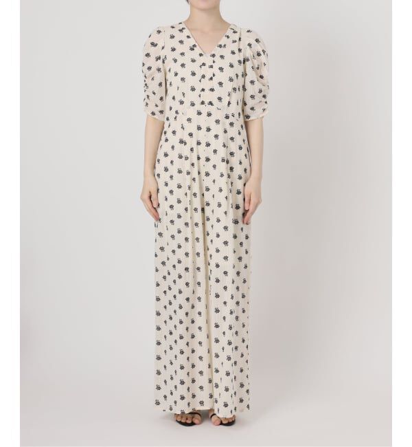 Spick and Span「《別注》ne Quittez pas / ヌキテパ  Cotton Dobby Stripe Flower Print Al*」|オールインワン|