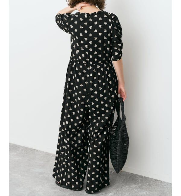 Spick and Span「《別注》ne Quittez pas / ヌキテパ  Cotton Dobby Stripe Flower Print Al*」|オールインワン|