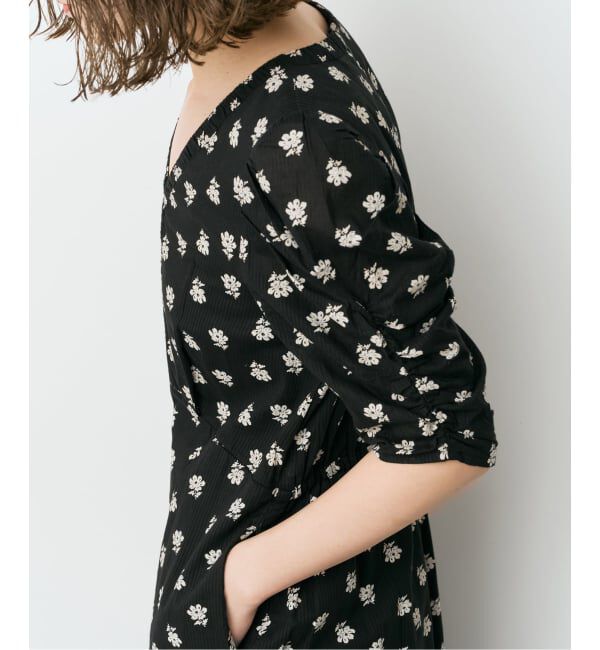 Spick and Span「《別注》ne Quittez pas / ヌキテパ  Cotton Dobby Stripe Flower Print Al*」|オールインワン|