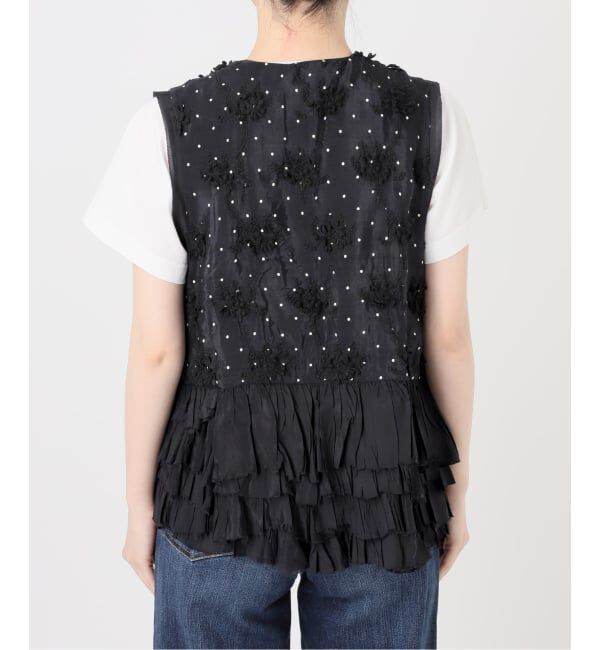 Spick and Span「《別注》crinkle crinkle crinkle Frill rayon shantung vest*」|ベスト・ジレ|