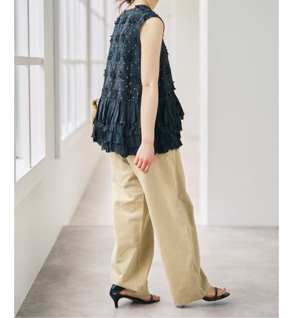Spick and Span「《別注》crinkle crinkle crinkle Frill rayon shantung vest*」|ベスト・ジレ|