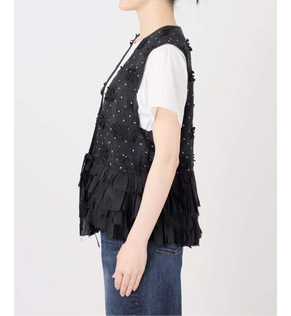 Spick and Span「《別注》crinkle crinkle crinkle Frill rayon shantung vest*」|ベスト・ジレ|