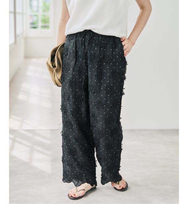 Spick and Span「crinkle crinkle crinkle dot 3D rayon shuntang easy pants」|その他|