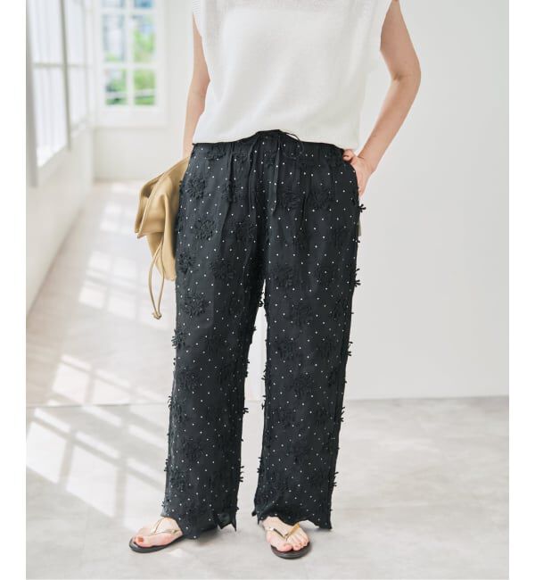 Spick and Span「crinkle crinkle crinkle dot 3D rayon shuntang easy pants」|その他|