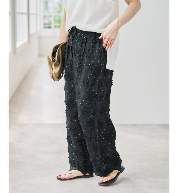 Spick and Span「crinkle crinkle crinkle dot 3D rayon shuntang easy pants」|その他|