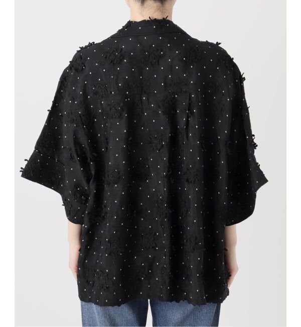Spick and Span「crinkle crinkle crinkle dot 3D embroidery open collar shirt」|シャツ・ブラウス|