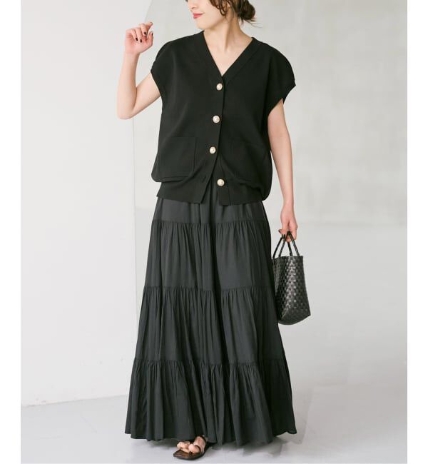 Spick and Span「《WEB限定 / 追加》パールボタンウォッシャブルニットベスト」|ニット・セーター|