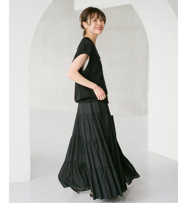 Spick and Span「《WEB限定 / 追加》パールボタンウォッシャブルニットベスト」|ニット・セーター|