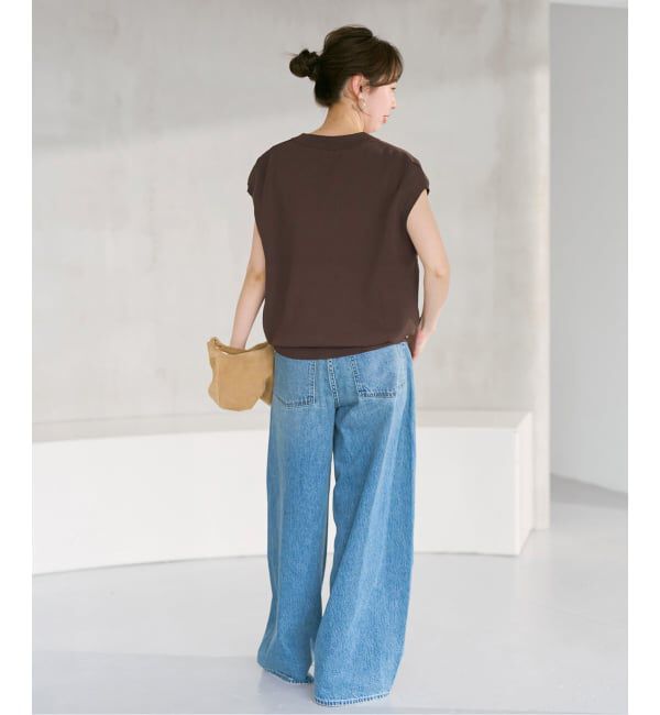 Spick and Span「《WEB限定 / 追加》パールボタンウォッシャブルニットベスト」|ニット・セーター|