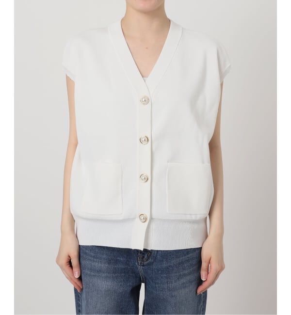 Spick and Span「《WEB限定 / 追加》パールボタンウォッシャブルニットベスト」|ニット・セーター|