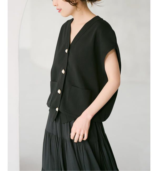 Spick and Span「《WEB限定 / 追加》パールボタンウォッシャブルニットベスト」|ニット・セーター|