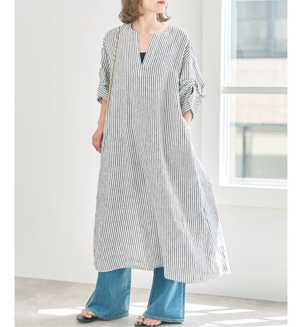 Spick and Span「TICCA リネンツイストスリーブワンピース」|ワンピース|ブラック A