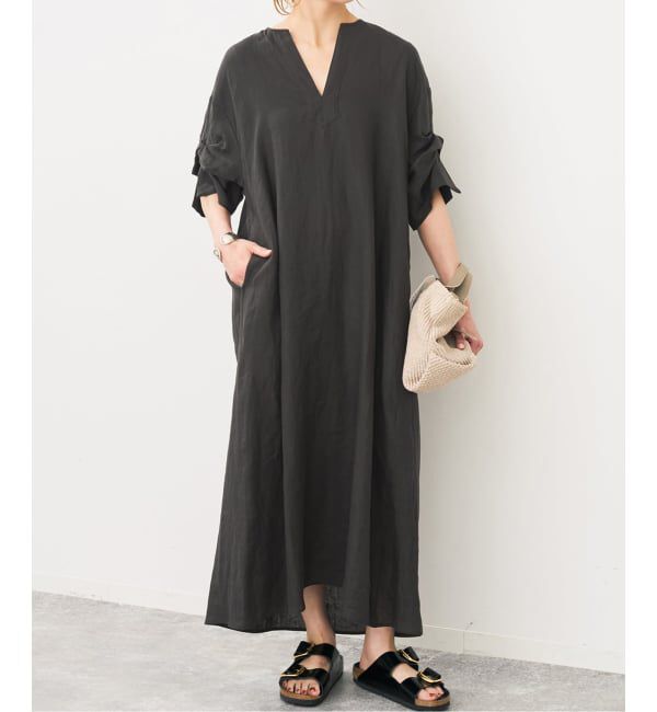 Spick and Span「TICCA リネンツイストスリーブワンピース」|ワンピース|