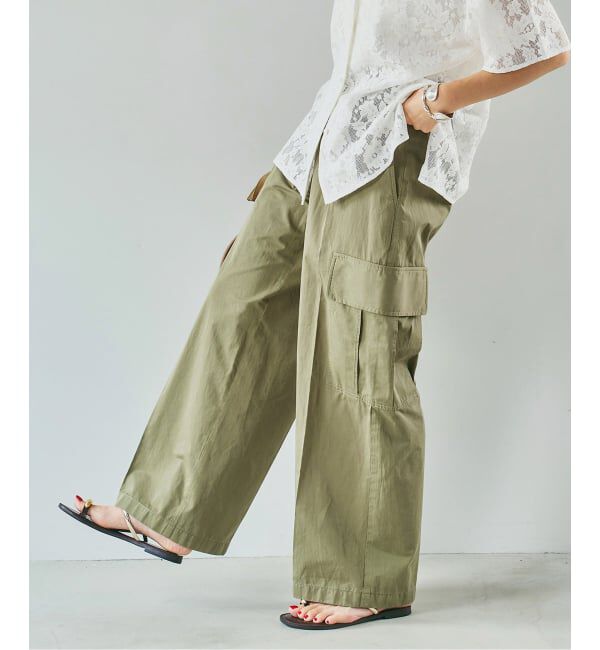 Spick and Span「コットンカーゴイージーパンツ」|カーゴ|カーキ B