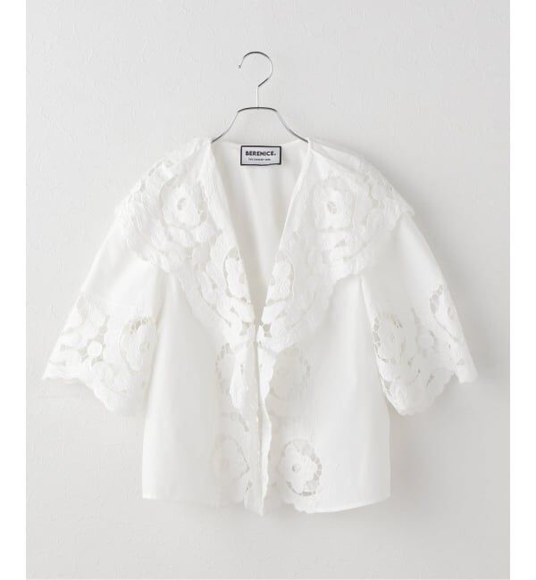 Spick and Span「《一部店舗+WEB限定》BERENICE. / べレニス CHEMISE MC COL CHALE BRODERIE」|シャツ・ブラウス|ホワイト