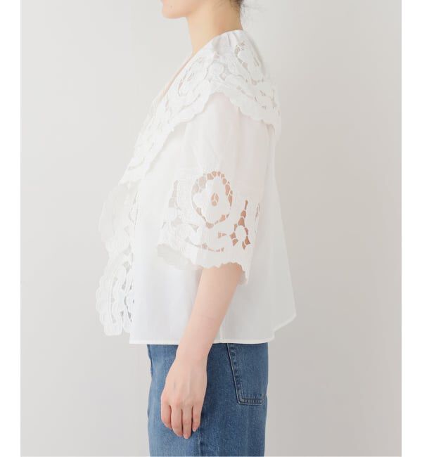 Spick and Span「《一部店舗+WEB限定》BERENICE. / べレニス CHEMISE MC COL CHALE BRODERIE」|シャツ・ブラウス|