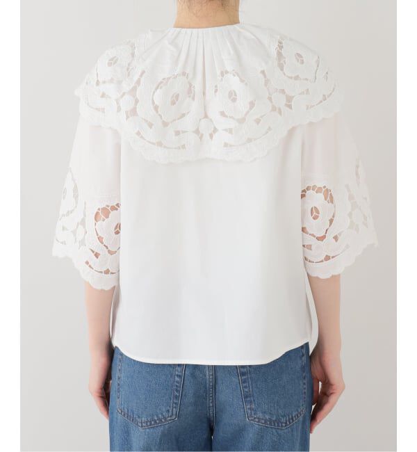 Spick and Span「《一部店舗+WEB限定》BERENICE. / べレニス CHEMISE MC COL CHALE BRODERIE」|シャツ・ブラウス|