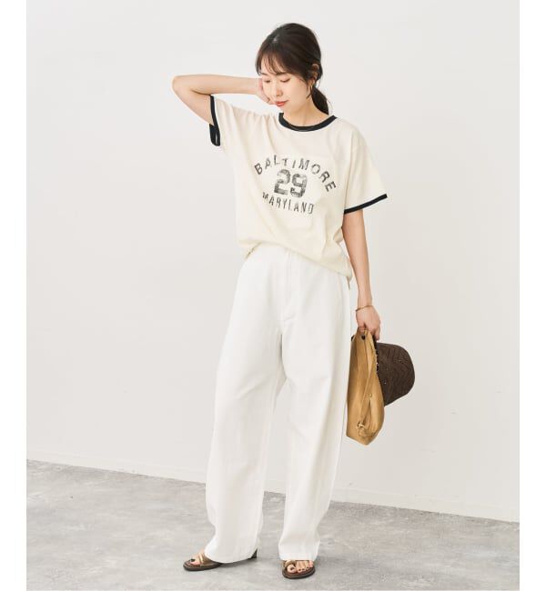 Spick and Span「カレッジトリムTシャツ」|Tシャツ・カットソー|