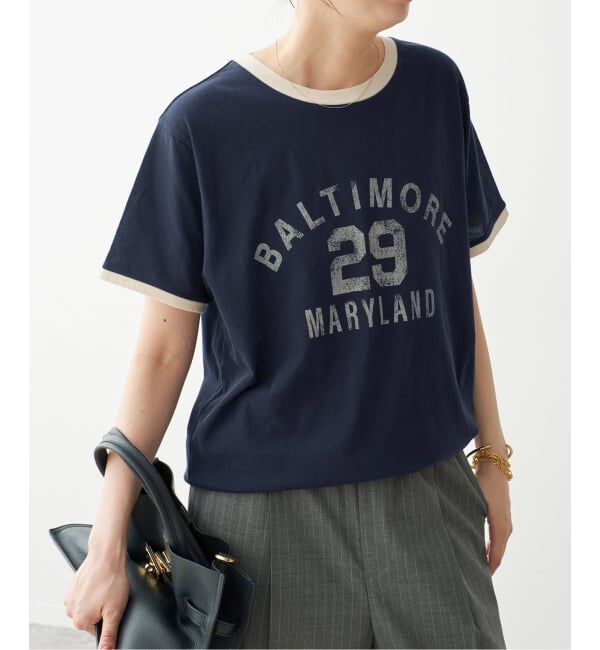 Spick and Span「カレッジトリムTシャツ」|Tシャツ・カットソー|