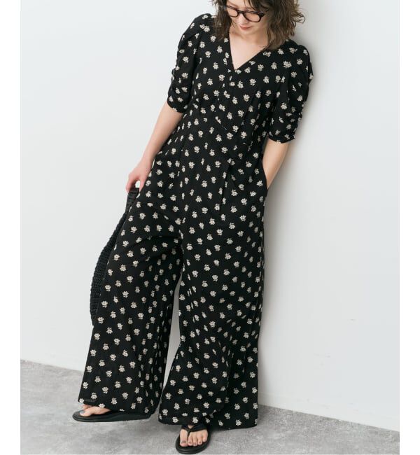 Spick and Span「《別注 / WEB限定追加》ne Quittez pas  Cotton Dobby Stripe Flower Print Al*」|オールインワン|