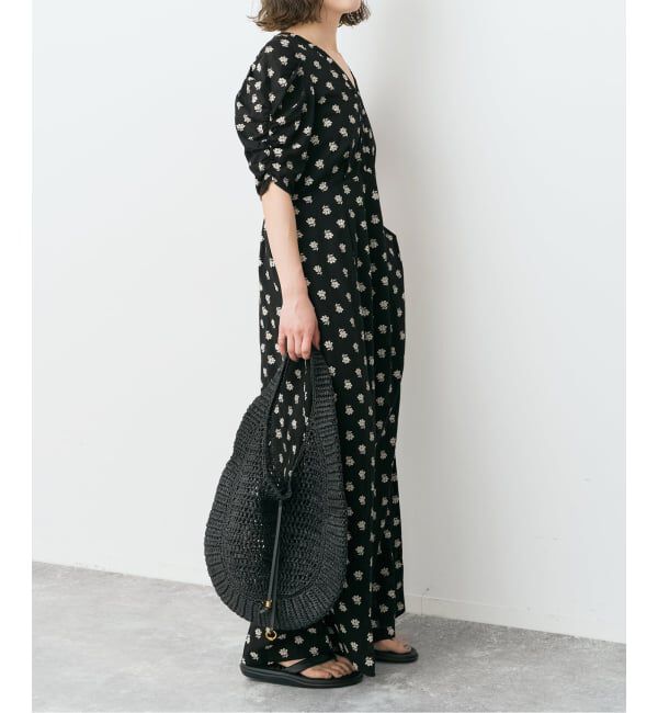 Spick and Span「《別注 / WEB限定追加》ne Quittez pas  Cotton Dobby Stripe Flower Print Al*」|オールインワン|