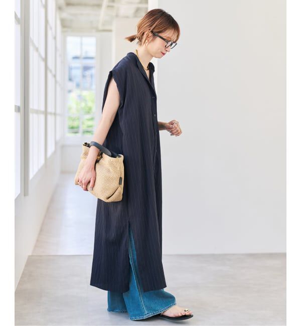 Spick and Span「《別注カラー有り》MARSALAストライプシャツワンピース」|ワンピース|