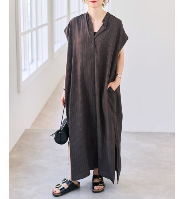 Spick and Span「《別注カラー有り》MARSALAストライプシャツワンピース」|ワンピース|