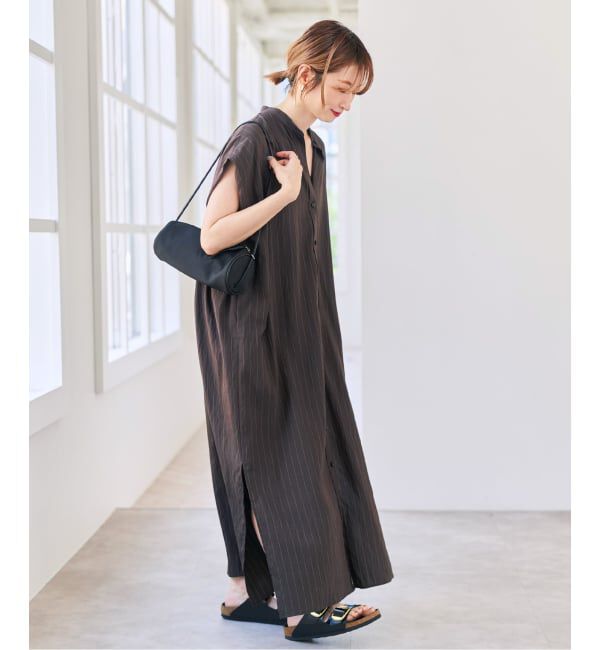 Spick and Span「《別注カラー有り》MARSALAストライプシャツワンピース」|ワンピース|