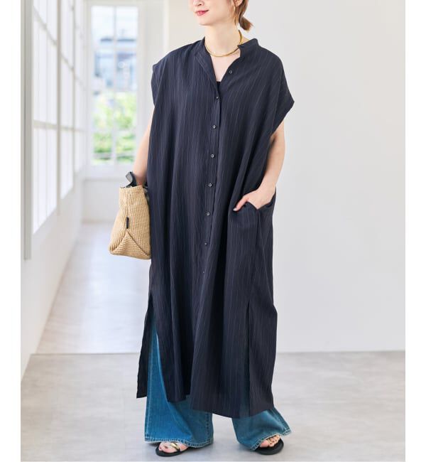 Spick and Span「《別注カラー有り》MARSALAストライプシャツワンピース」|ワンピース|