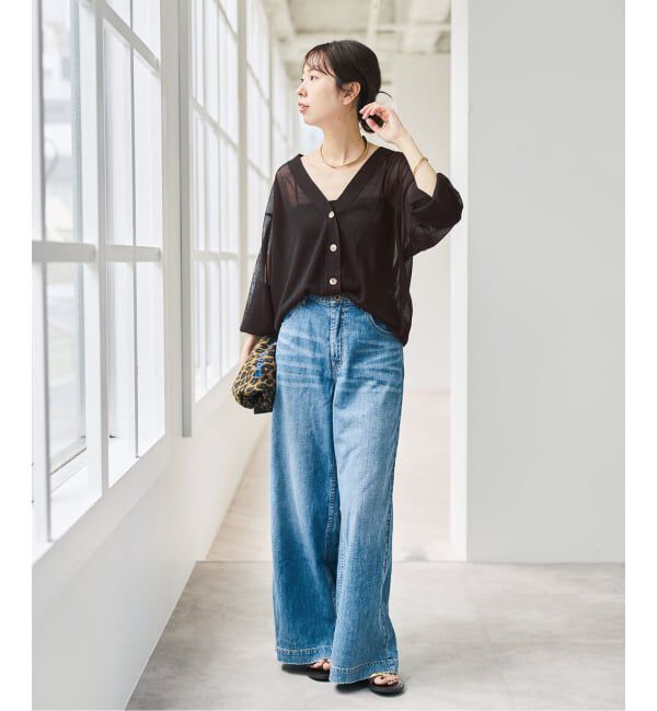 Spick and Span「シアーVネックカーディガン」|カーディガン|