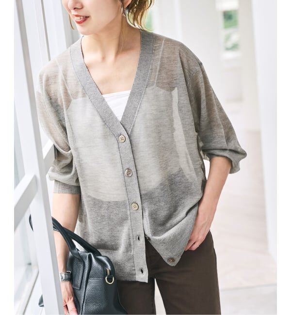 Spick and Span「シアーVネックカーディガン」|カーディガン|