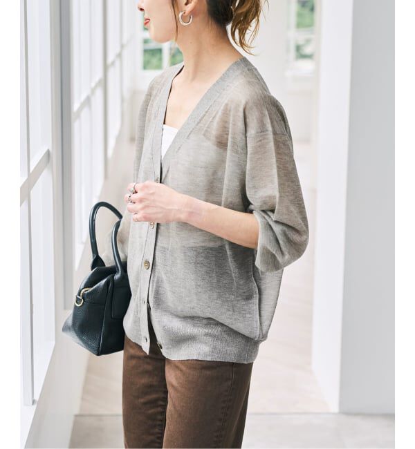 Spick and Span「シアーVネックカーディガン」|カーディガン|