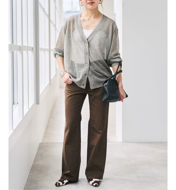 Spick and Span「シアーVネックカーディガン」|カーディガン|