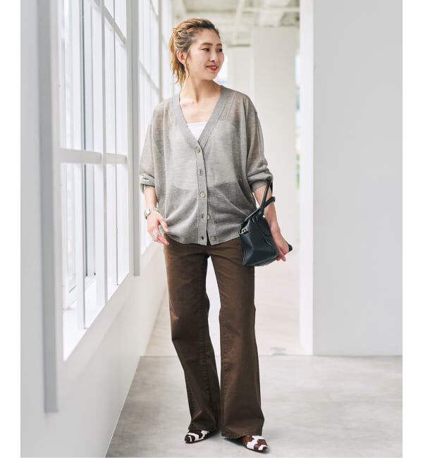 Spick and Span「シアーVネックカーディガン」|カーディガン|