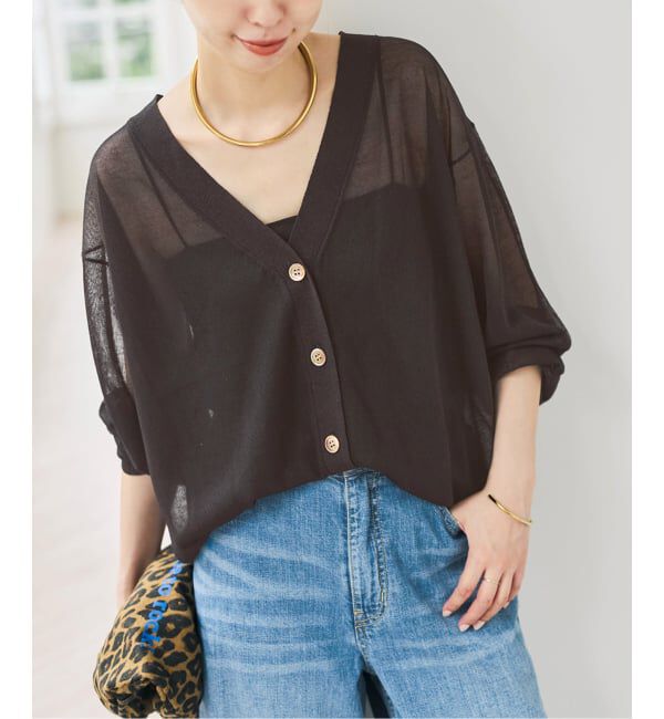 Spick and Span「シアーVネックカーディガン」|カーディガン|